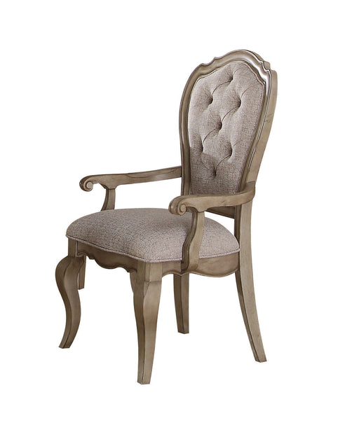 Chelmsford Beige Fabric & Antique Taupe Arm Chair - Levi's Discount Furniture (Vineland, NJ)