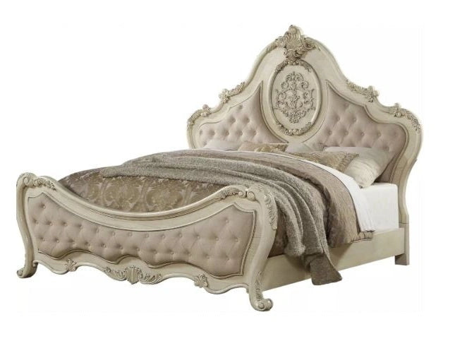 Acme Ragenardus Queen Bed in Antique White 27010Q - Levi's Discount Furniture (Vineland, NJ)