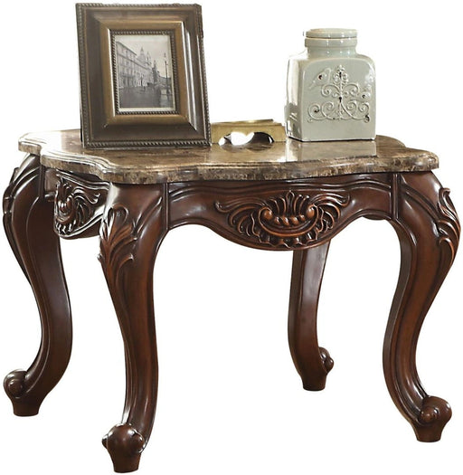 Acme Furniture Jardena End Table in Marble/Cherry Oak 81657 - Levi's Discount Furniture (Vineland, NJ)