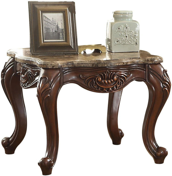 Acme Furniture Jardena End Table in Marble/Cherry Oak 81657 - Levi's Discount Furniture (Vineland, NJ)