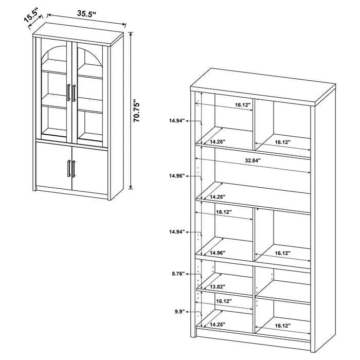 Riva Tall Display Cabinet with LED Lighting - Levi's Discount Furniture (Vineland, NJ)