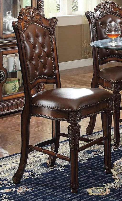 Acme Vendome Counter Height Chair with Tufted Back (Set of 2) in Cherry 62034 - Levi's Discount Furniture (Vineland, NJ)