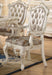 Chantelle Rose Gold PU & Pearl White Arm Chair - Levi's Discount Furniture (Vineland, NJ)