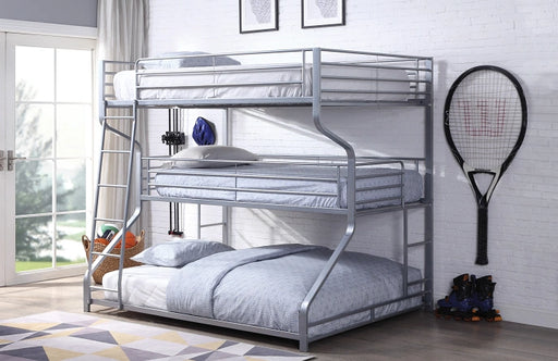 Caius II Silver Bunk Bed (Triple Full/Twin/Queen) - Levi's Discount Furniture (Vineland, NJ)