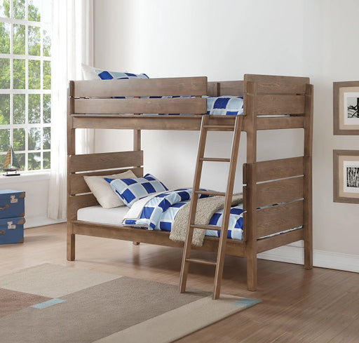Ranta Antique Oak Bunk Bed (Twin/Twin) - Levi's Discount Furniture (Vineland, NJ)
