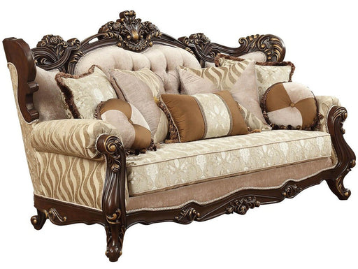 Acme Furniture Shalisa Sofa with 7 Pillows in Walnut 51050 - Levi's Discount Furniture (Vineland, NJ)