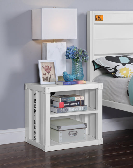 Cargo White Nightstand (USB) - Levi's Discount Furniture (Vineland, NJ)