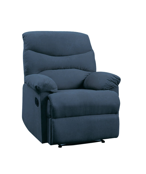 Arcadia Blue Woven Fabric Recliner (Motion) - Levi's Discount Furniture (Vineland, NJ)