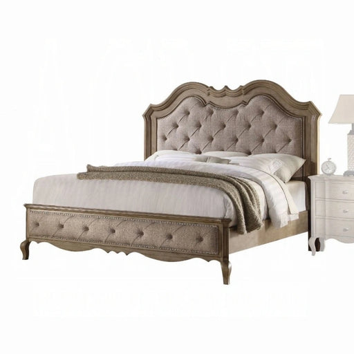 Chelmsford Beige Fabric & Antique Taupe Eastern King Bed - Levi's Discount Furniture (Vineland, NJ)