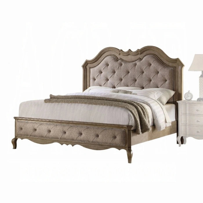 Chelmsford Beige Fabric & Antique Taupe Eastern King Bed - Levi's Discount Furniture (Vineland, NJ)