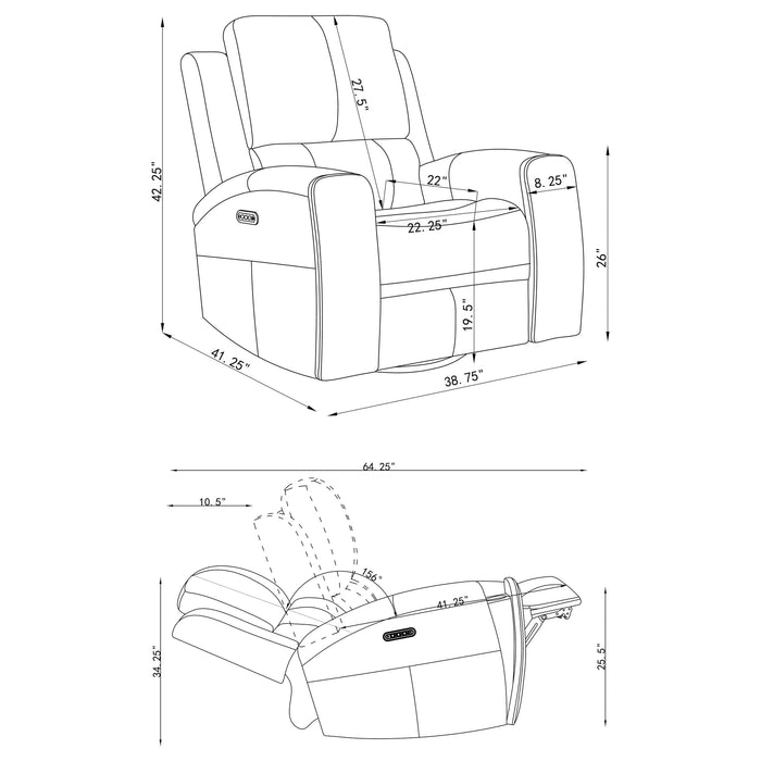 Brickston Triple Power Swivel Glider Recliner - Levi's Discount Furniture (Vineland, NJ)
