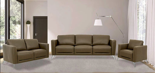 Malaga Taupe Leather Sofa - Levi's Discount Furniture (Vineland, NJ)