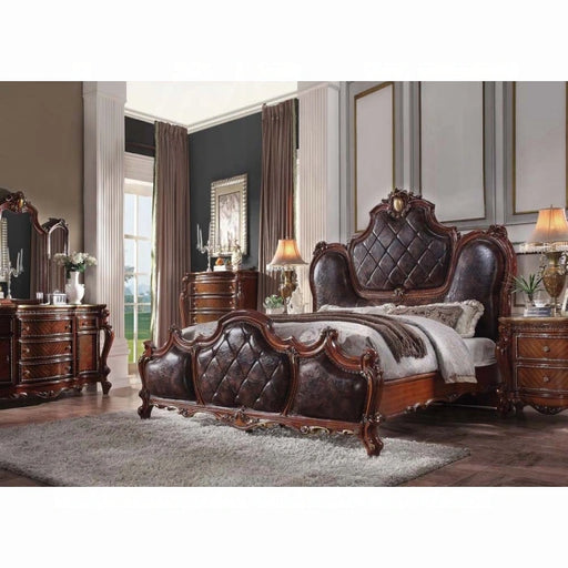 Picardy PU & Cherry Oak Eastern King Bed - Levi's Discount Furniture (Vineland, NJ)