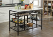 Lanzo Marble & Gunmetal Kitchen Island (Counter) - Levi's Discount Furniture (Vineland, NJ)