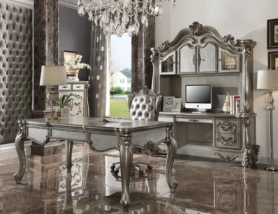 Versailles Silver PU & Antique Platinum Office Chair - Levi's Discount Furniture (Vineland, NJ)