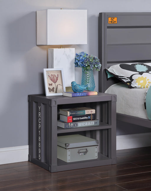 Cargo Gunmetal Nightstand (USB) - Levi's Discount Furniture (Vineland, NJ)
