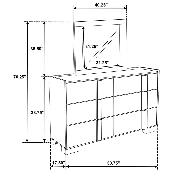 Hyland Dresser with Mirror - Levi's Discount Furniture (Vineland, NJ)