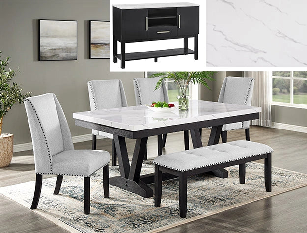 Vance Faux Marble Dining Table - Levi's Discount Furniture (Vineland, NJ)