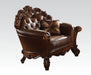 Acme Vendome Upholstered Chair with 1 Pillow in Cherry 52003 - Levi's Discount Furniture (Vineland, NJ)