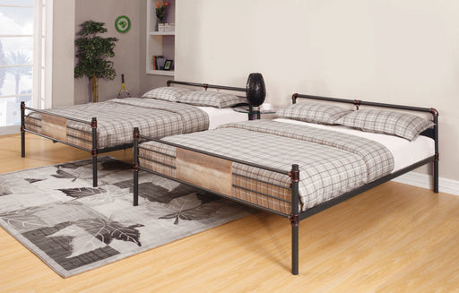 Brantley Sandy Black & Dark Bronze Hand-Brushed Bunk Bed (Queen/Queen) - Levi's Discount Furniture (Vineland, NJ)