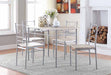 Anna Fontana 5-piece Rectangular Dining Set Brushed Silver - Levi's Discount Furniture (Vineland, NJ)