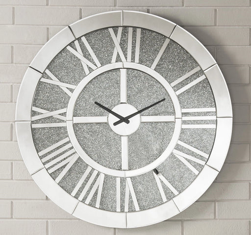Nowles Mirrored Wall Clock - Levi's Discount Furniture (Vineland, NJ)