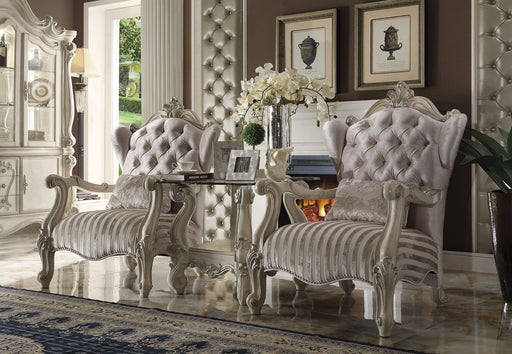 Versailles Ivory Velvet & Bone White Chair & 1 Pillow - Levi's Discount Furniture (Vineland, NJ)
