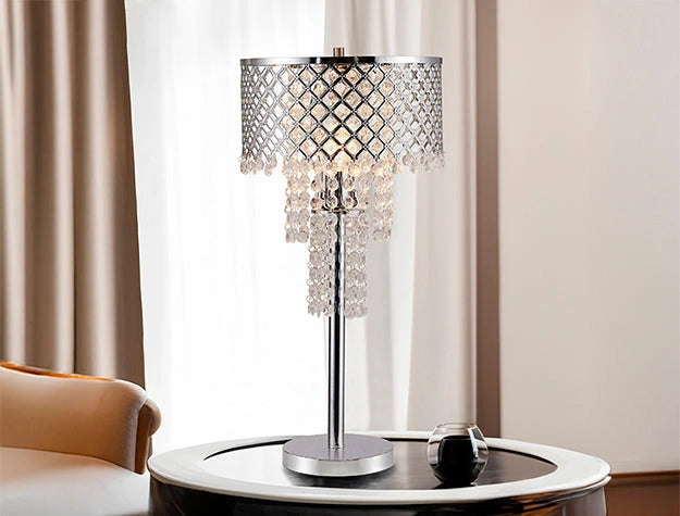 Crystal On Mesh Table Lamp 24 H - Levi's Discount Furniture (Vineland, NJ)