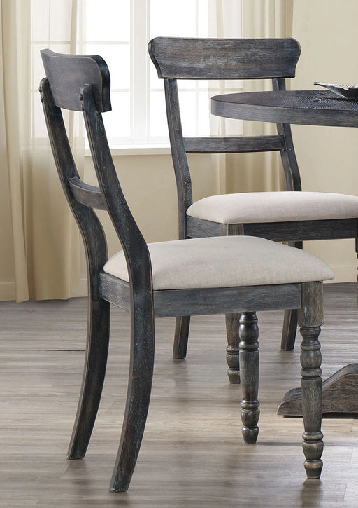 Acme Furniture Wallace Side Chair in Light Brown and Weathered Gray (Set of 2) 74642 - Levi's Discount Furniture (Vineland, NJ)