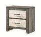 Crown Mark Furniture Rhett 2 Drawer Nightstand in Gray image