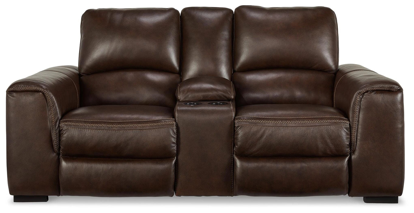Alessandro Power Reclining Loveseat with Console - Levi's Discount Furniture (Vineland, NJ)