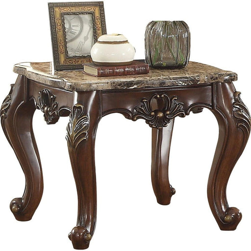 Acme Furniture Devayne End Table in Marble/Dark Walnut 81687 - Levi's Discount Furniture (Vineland, NJ)