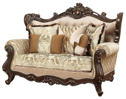 Acme Furniture Shalisa Loveseat with 5 Pillows in Walnut 51051 - Levi's Discount Furniture (Vineland, NJ)