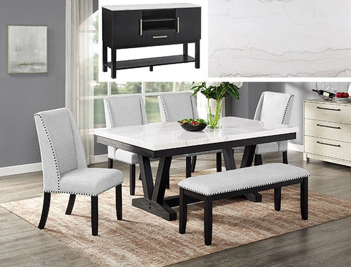 Varley Genuine Marble Dining Tbl - Levi's Discount Furniture (Vineland, NJ)