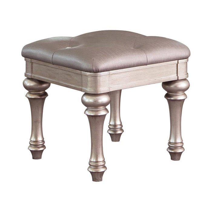 Bling Game Upholstered Vanity Stool Metallic Platinum image