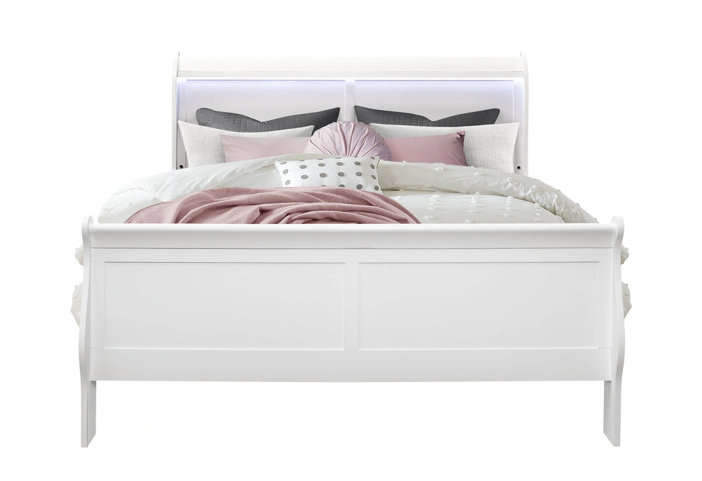 Charlie Bed with LED, Dresser, Mirror, Nightstand