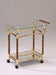 Helmut Gold Plated & Clear Glass - Tempered Serving Cart - Levi's Discount Furniture (Vineland, NJ)