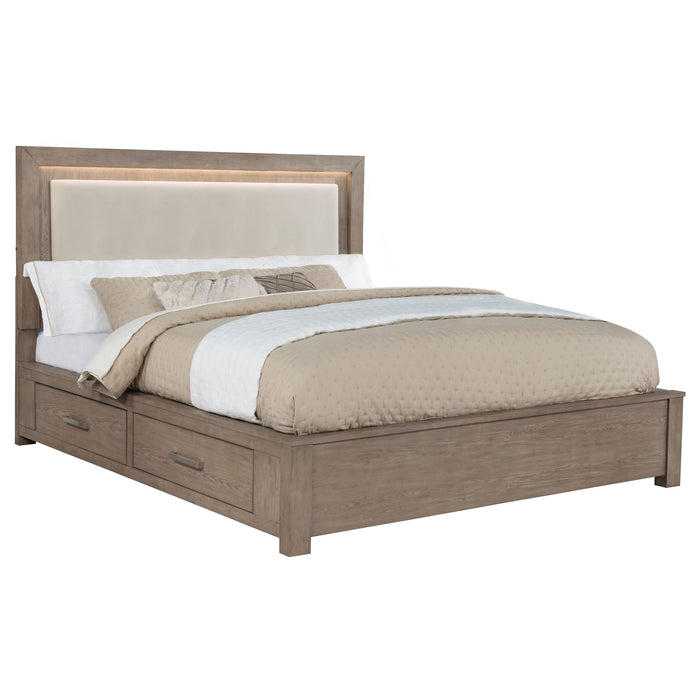 Kenora Panel Platform Storage Bed with LED Lighting - Levi's Discount Furniture (Vineland, NJ)