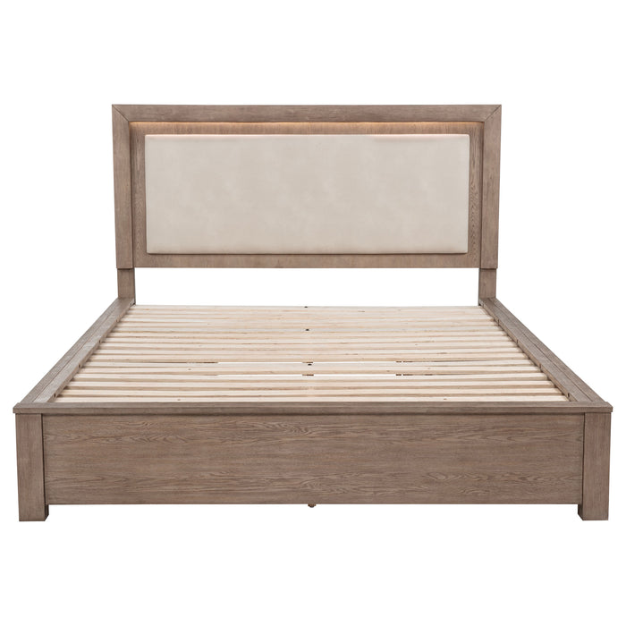 Kenora Panel Platform Storage Bed with LED Lighting - Levi's Discount Furniture (Vineland, NJ)