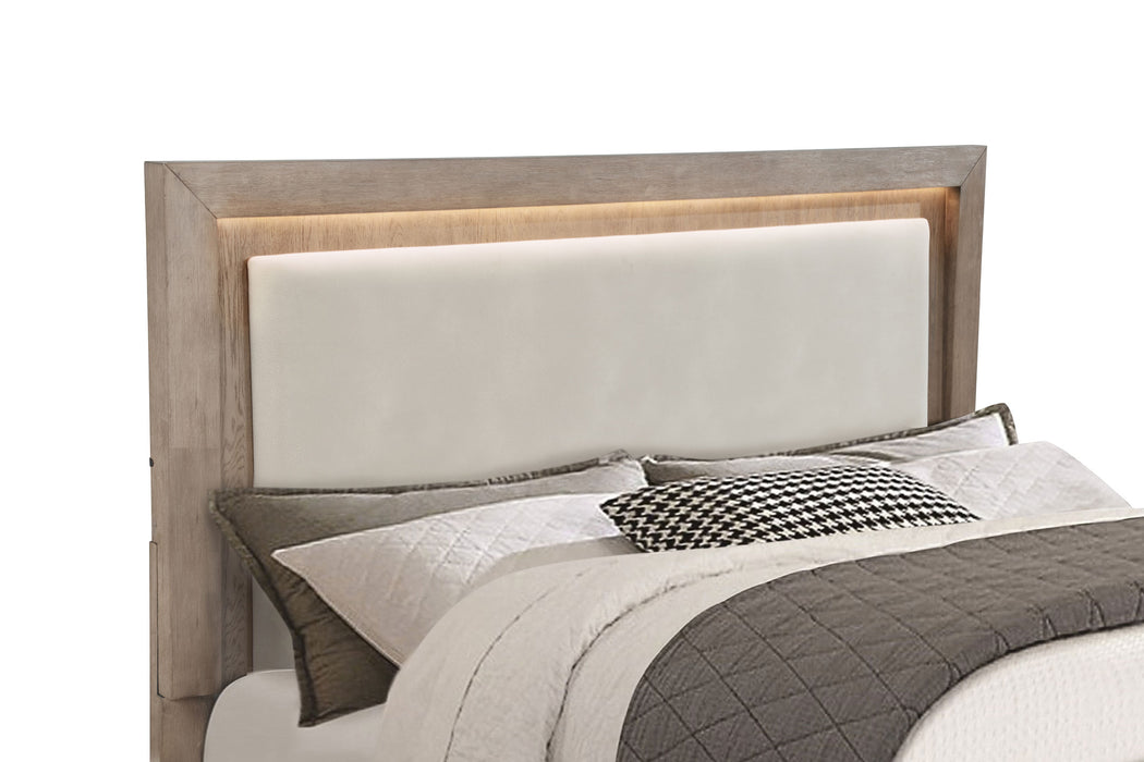 Kenora Panel Platform Storage Bed with LED Lighting - Levi's Discount Furniture (Vineland, NJ)