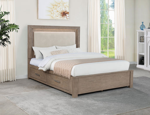 Kenora Panel Platform Storage Bed with LED Lighting - Levi's Discount Furniture (Vineland, NJ)