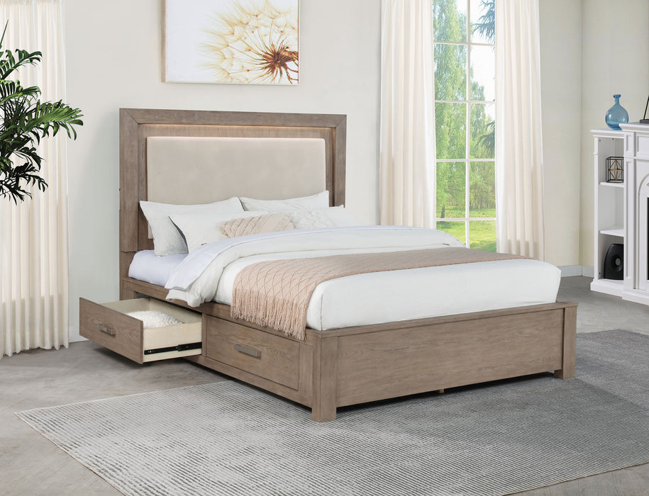 Kenora Panel Platform Storage Bed with LED Lighting - Levi's Discount Furniture (Vineland, NJ)