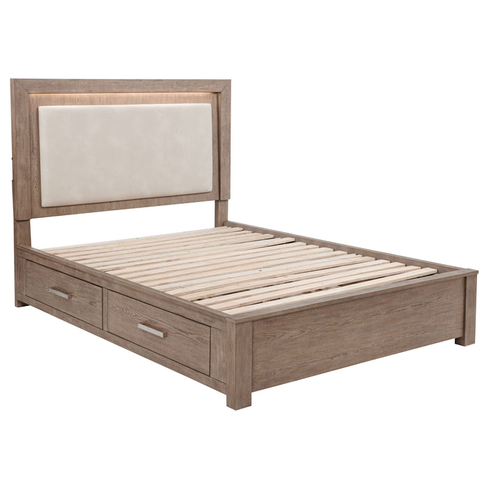 Kenora Panel Platform Storage Bed with LED Lighting - Levi's Discount Furniture (Vineland, NJ)