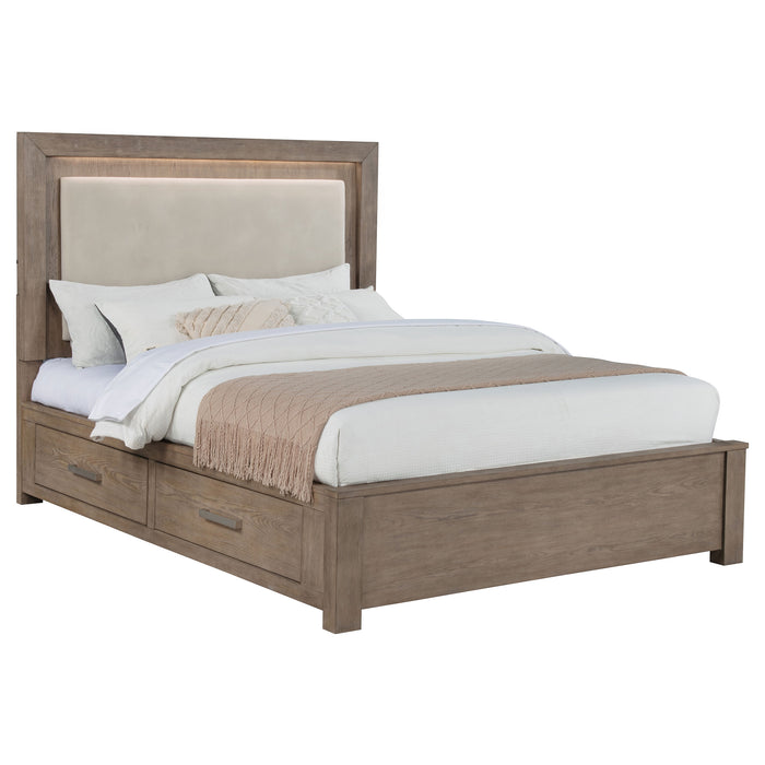 Kenora Panel Platform Storage Bed with LED Lighting - Levi's Discount Furniture (Vineland, NJ)