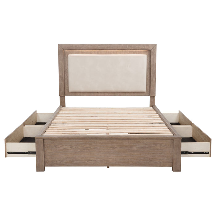Kenora Panel Platform Storage Bed with LED Lighting - Levi's Discount Furniture (Vineland, NJ)
