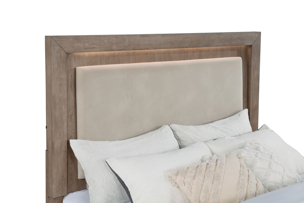Kenora Panel Platform Storage Bed with LED Lighting - Levi's Discount Furniture (Vineland, NJ)