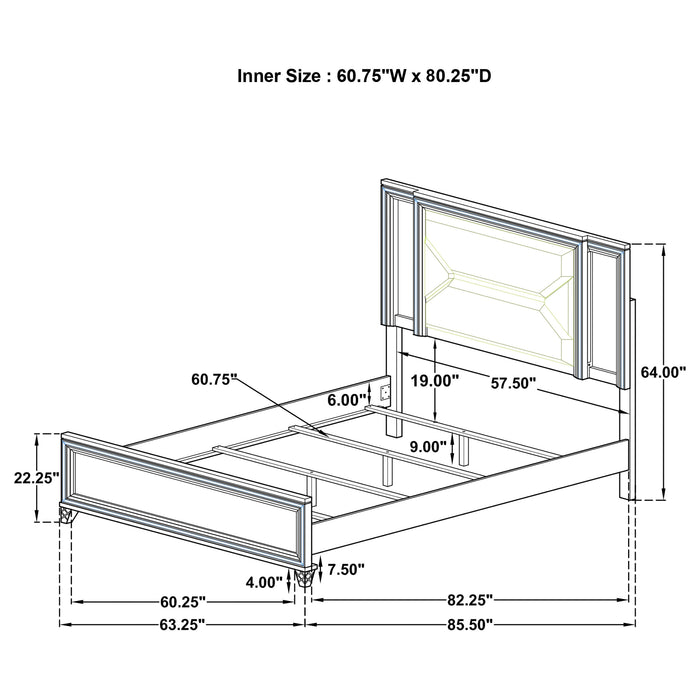 Marmore Panel Bed with LED Lighting - Levi's Discount Furniture (Vineland, NJ)
