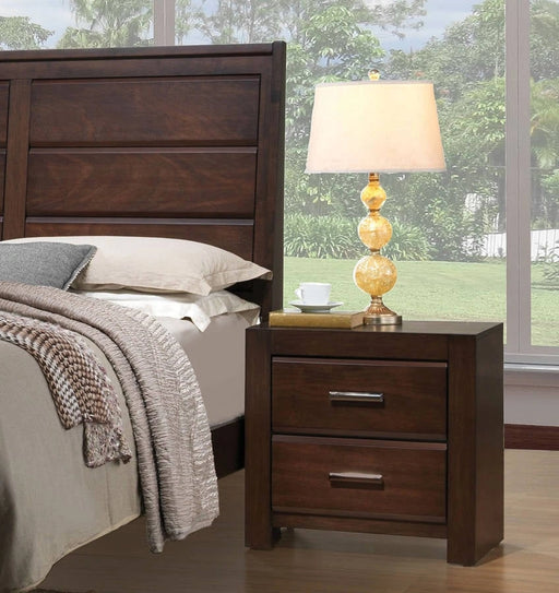Acme Oberreit 2 Drawer Nightstand in Walnut 25793 - Levi's Discount Furniture (Vineland, NJ)
