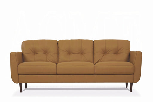 Radwan Camel Leather Sofa - Levi's Discount Furniture (Vineland, NJ)