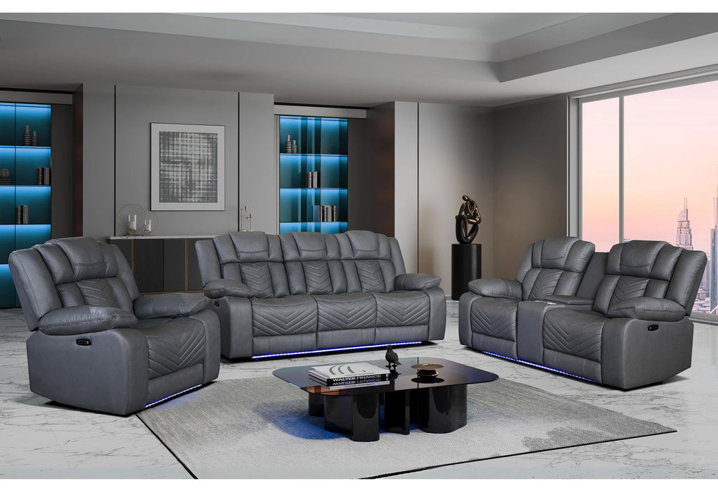 U7068/U7069 Grey 10 Pwr Rec Sofa/Pwr CRLS W/LED & Immerse Spkr/Pwr Rec